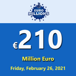 biggest euromillions jackpot ever of 210 million euros