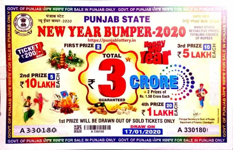 a bumper lottery ticket for the Punjab lotto 2020