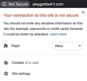 warning that the goldwin lottery site is not safe