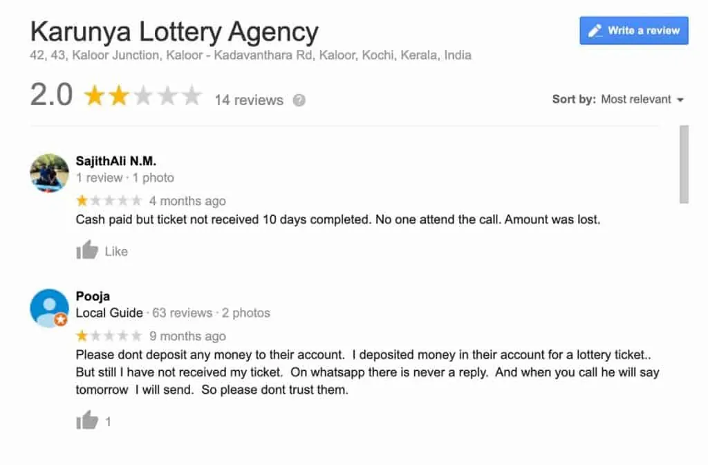 karunya lottery agency scam